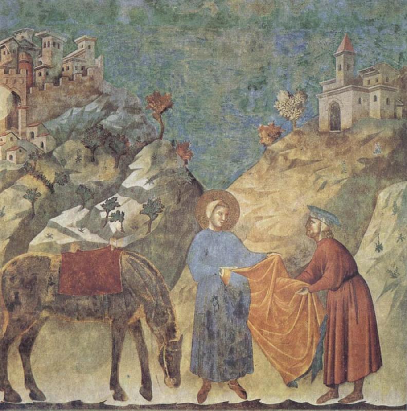 GIOTTO di Bondone St Francis Giving his Cloak to a Poor Man Sweden oil painting art